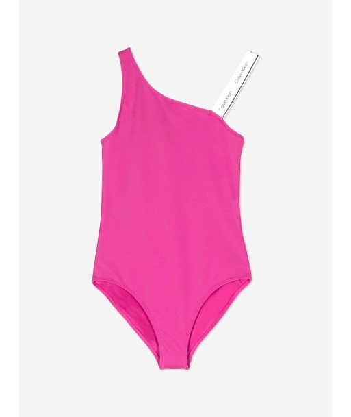 Calvin Klein Girls Branded Swimsuit in Purple paiement sécurisé