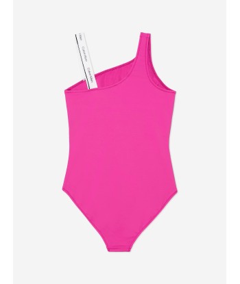 Calvin Klein Girls Branded Swimsuit in Purple paiement sécurisé