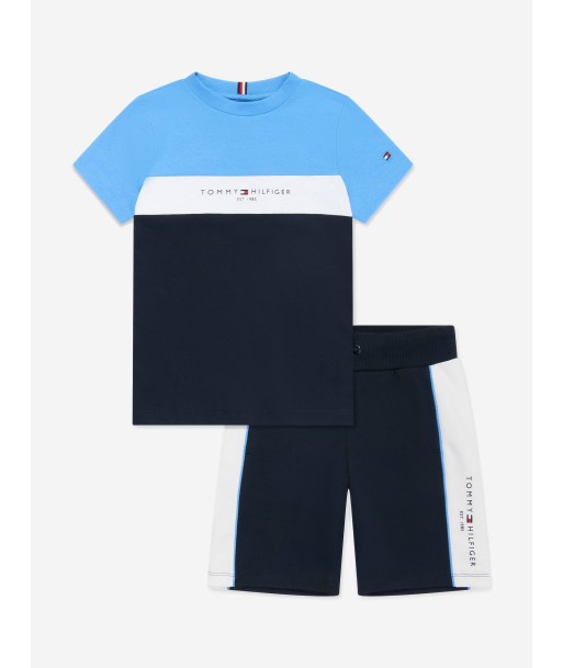 Tommy Hilfiger Boys Essential Colourblock Shorts Set in Blue en stock