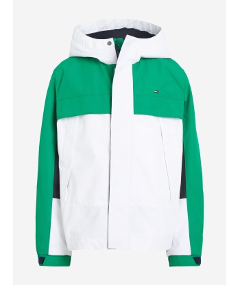 Tommy Hilfiger Boys Colourblock Hooded Jacket in Green livraison gratuite