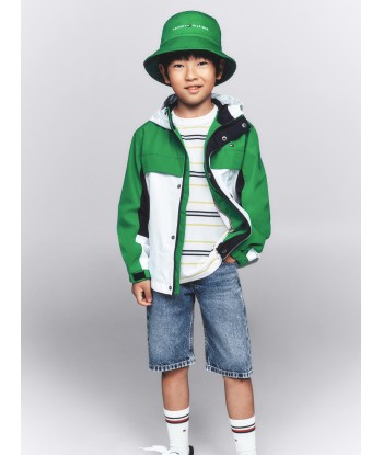 Tommy Hilfiger Boys Colourblock Hooded Jacket in Green livraison gratuite