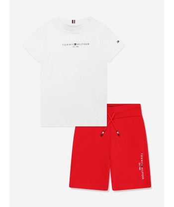 Tommy Hilfiger Boys Essential Shorts Set in Red en stock