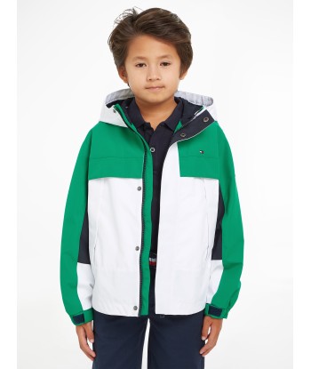 Tommy Hilfiger Boys Colourblock Hooded Jacket in Green livraison gratuite