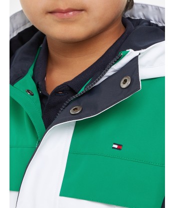 Tommy Hilfiger Boys Colourblock Hooded Jacket in Green livraison gratuite