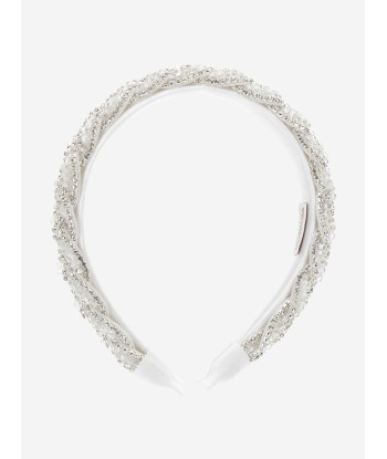 Monnalisa Girls Crystal Braid Headband in Ivory Vous souhaitez 