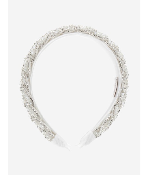 Monnalisa Girls Crystal Braid Headband in Ivory Vous souhaitez 