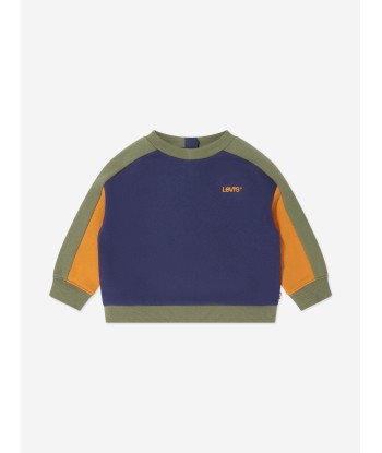 Levi's Wear Baby Boys Logo Colourblock Crew Sweatsirt in Blue à prix réduit toute l'année