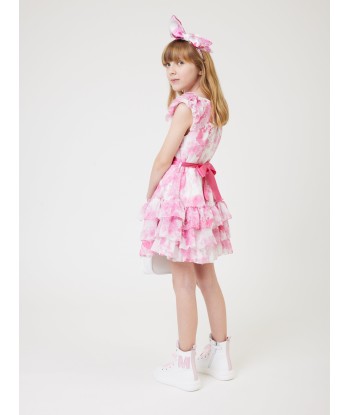 Monnalisa Girls Georgette Flower Dress in Pink plus qu'un jeu 