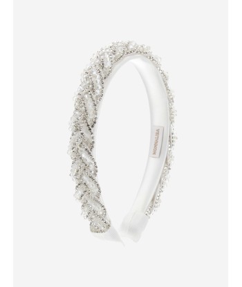 Monnalisa Girls Crystal Braid Headband in Ivory Vous souhaitez 