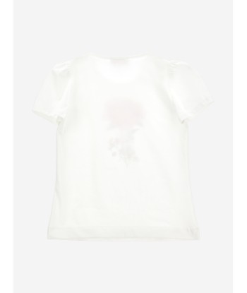 Monnalisa Girls Flower T-Shirt in Ivory En savoir plus