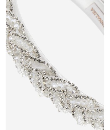 Monnalisa Girls Crystal Braid Headband in Ivory Vous souhaitez 