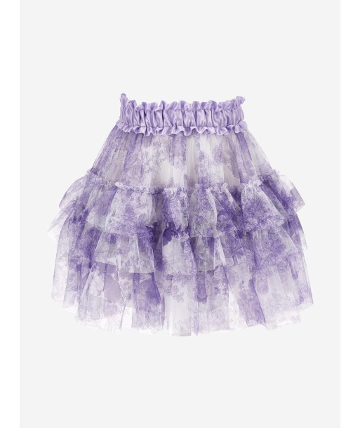 Monnalisa Girls Monochrome Tulle Skirt in Purple Pour