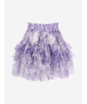 Monnalisa Girls Monochrome Tulle Skirt in Purple Pour