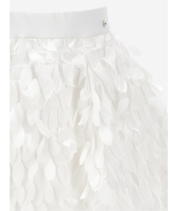 Monnalisa Girls Satin Leaf Skirt in Ivory commande en ligne