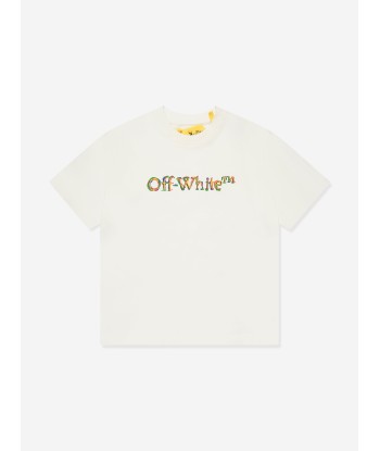 Off-White Boys Sketch Logo T-Shirt in White destockage