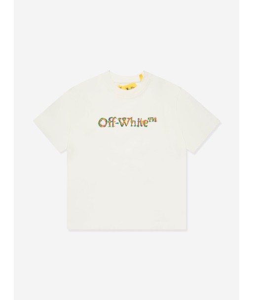 Off-White Boys Sketch Logo T-Shirt in White destockage