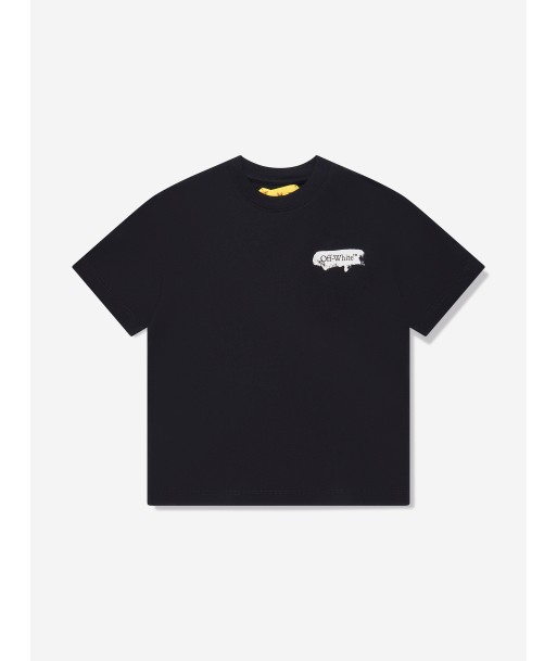 Off-White Boys Paint Graphic T-Shirt in Black Jusqu'à 80% De Réduction