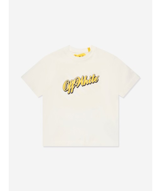 Off-White Boys Baseball Logo T-Shirt in White destockage