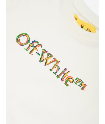 Off-White Boys Sketch Logo T-Shirt in White destockage