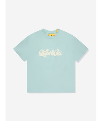 Off-White Boys Arrow Fluid T-Shirt in Blue pas cher chine