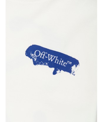 Off-White Boys Paint Graphic T-Shirt in Whire livraison gratuite