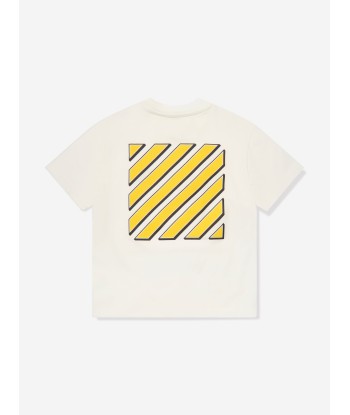 Off-White Boys Baseball Logo T-Shirt in White destockage