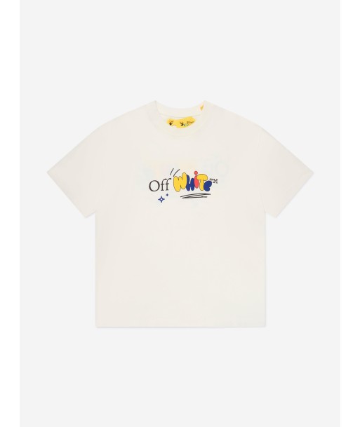 Off-White Boys Funny T-Shirt in White Comment ça marche