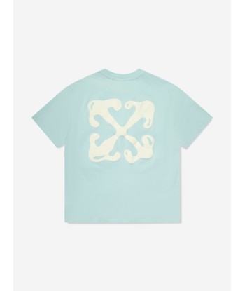 Off-White Boys Arrow Fluid T-Shirt in Blue pas cher chine