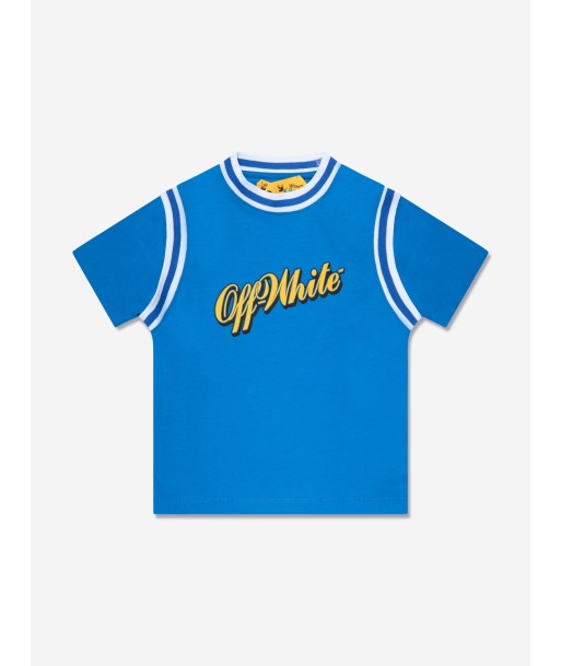 Off-White Boys Baseball Logo Rib T-Shirt in Blue 2 - 3 jours ouvrés.