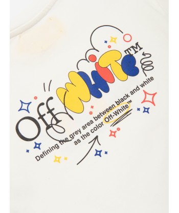 Off-White Boys Funny T-Shirt in White Comment ça marche