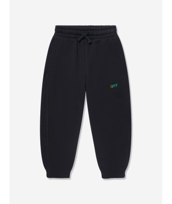 Off-White Kids Diagonal Rainbow Joggers in Black shop