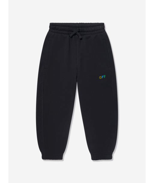 Off-White Kids Diagonal Rainbow Joggers in Black shop