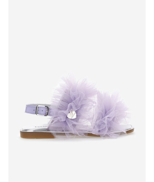 Monnalisa Girls Ruched Tulle Sandals in Purple soldes