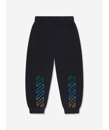 Off-White Kids Diagonal Rainbow Joggers in Black shop