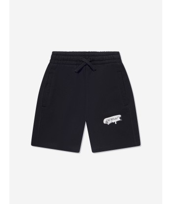 Off-White Boys Paint Graphic Sweat Shorts in Black pas cher chine