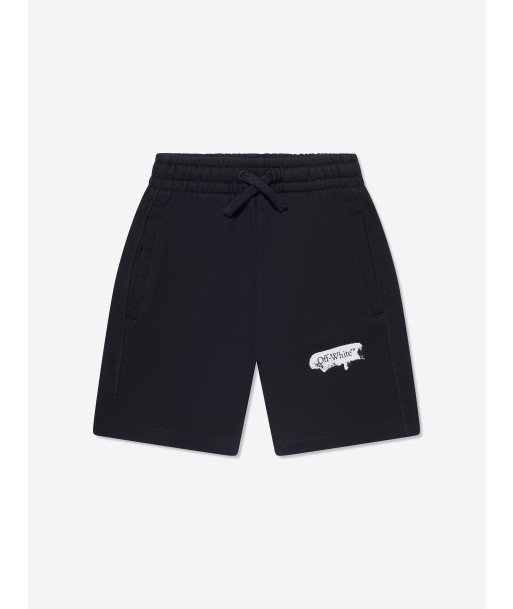 Off-White Boys Paint Graphic Sweat Shorts in Black pas cher chine