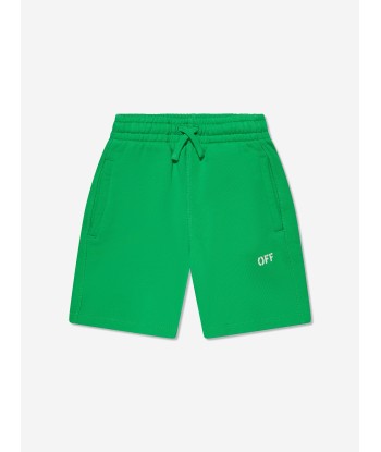 Off-White Boys Off Stamp Sweat Shorts in Green une grave pollution 