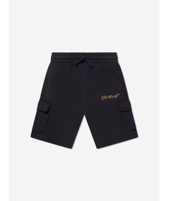 Off-White Boys Logo Stretch Shorts in Black À commander