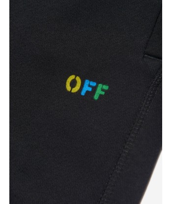 Off-White Kids Diagonal Rainbow Joggers in Black shop