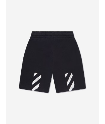 Off-White Boys Paint Graphic Sweat Shorts in Black pas cher chine