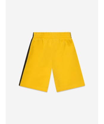 Off-White Boys Baseball Logo Mesh Shorts in Yellow acheter en ligne