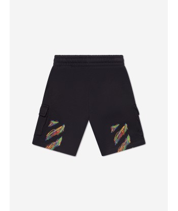 Off-White Boys Logo Stretch Shorts in Black À commander