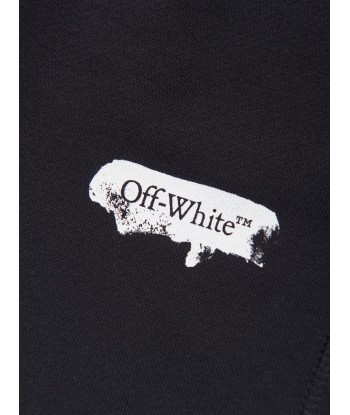 Off-White Boys Paint Graphic Sweat Shorts in Black pas cher chine