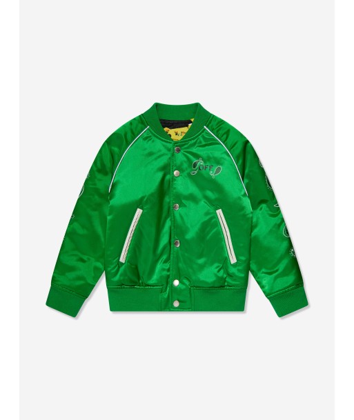 Off-White Kids Bandana Bomber Jacket in Green Faites des économies