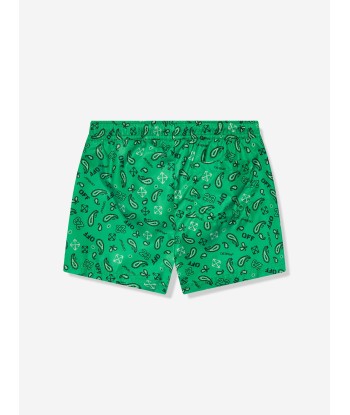 Off-White Boys Bandana Swim Shorts in Green meilleur choix