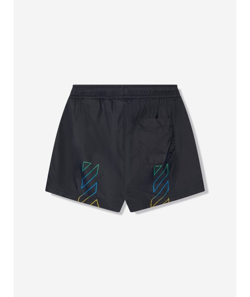 Off-White Boys Diagonal Logo Swim Shorts in Black la livraison gratuite