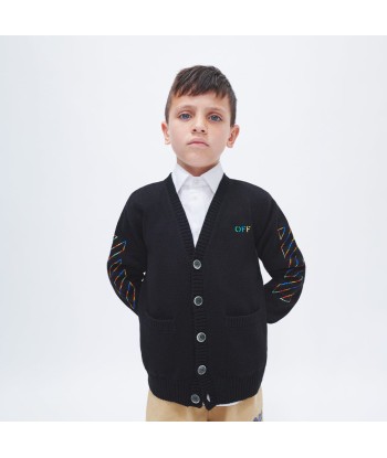 Off-White Boys Arrow Rainbow Logo Cardigan in Black sélection de produits