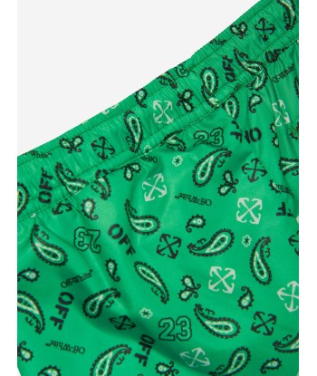 Off-White Boys Bandana Swim Shorts in Green meilleur choix