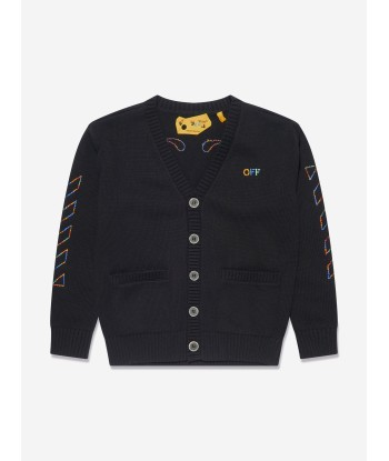 Off-White Boys Arrow Rainbow Logo Cardigan in Black sélection de produits