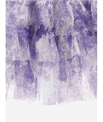 Monnalisa Girls Monochrome Tulle Skirt in Purple Pour